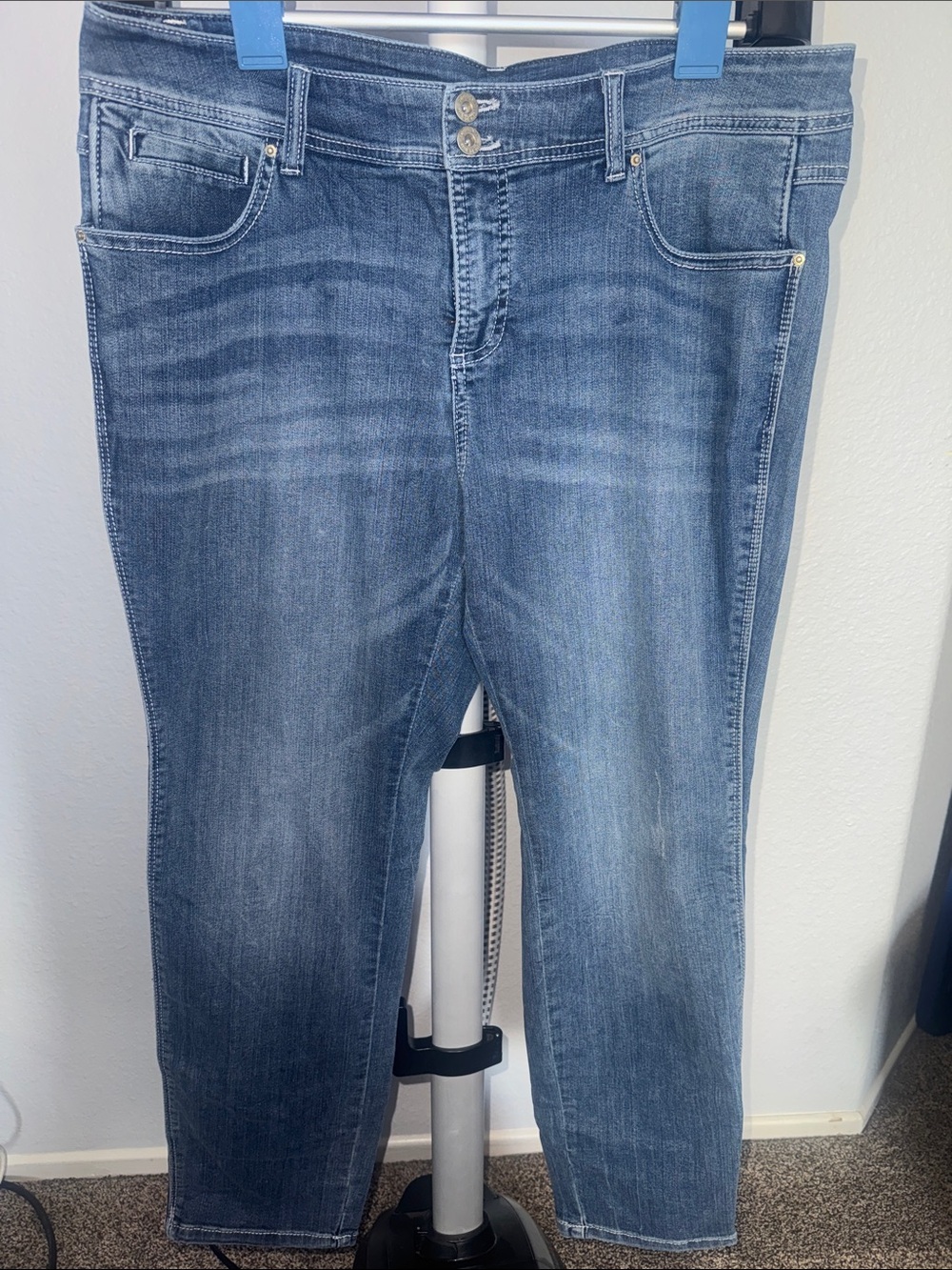 INC International Concepts Women’s Boyfriend Jeans in Faded Blue